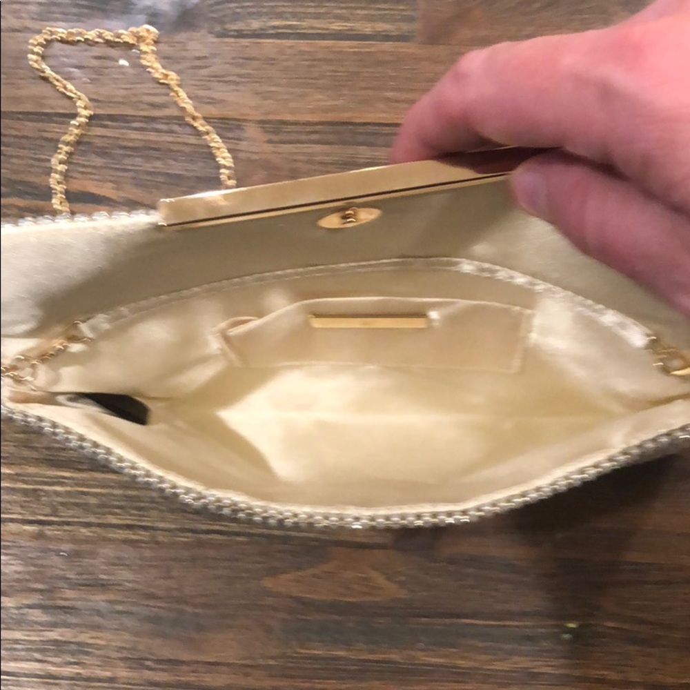 INC Heather Clutch One Size Gold NWT - Picture 6 of 6